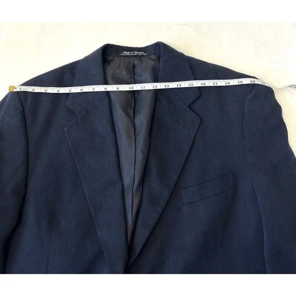 Boca Classics Men's Faux Suede Sport Coat 44L Blue 2 Button Very Soft